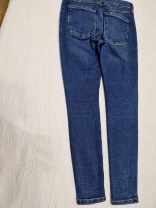 Pantalón vaquero Zara tiro medio azul oscuro Talla