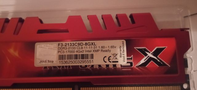G.Skill RipjawsX DDR3 16GB (2x8GB) Roja