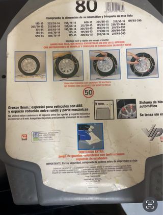 Cadenas para nieve Talla 80