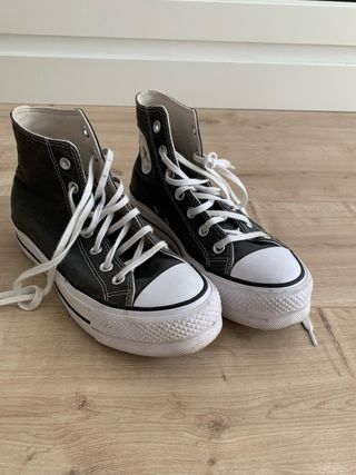 Converse Plataforma Caña Alta Gris Talla 38