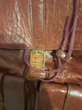 Mochila de piel marrón