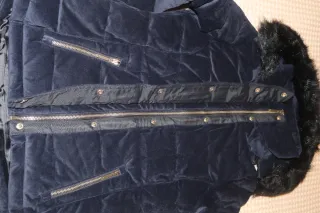 Abrigo Tintoretto azul marino de pelo con Capucha