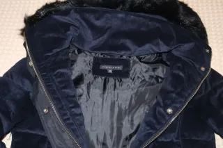 Abrigo Tintoretto azul marino de pelo con Capucha