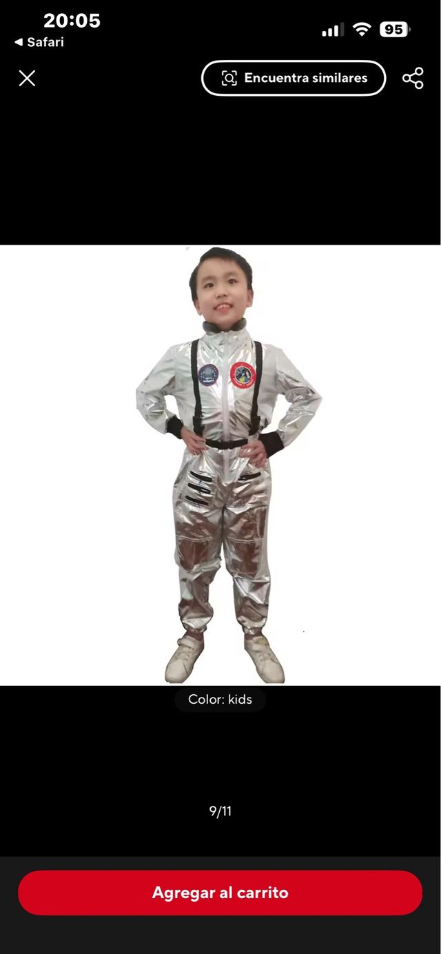 Disfraz Astronauta Niño Plateado talla 8-9