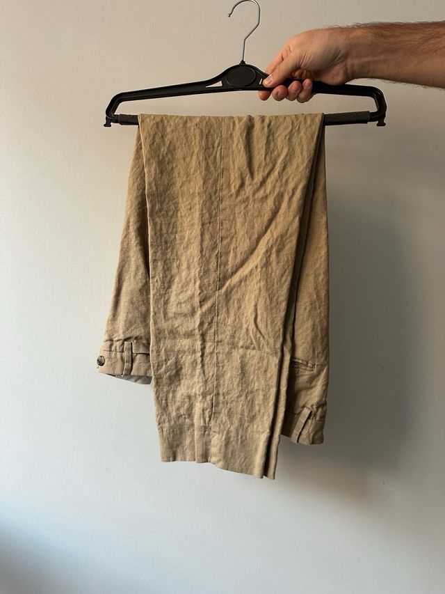 Traje Lino MANGO Beige Talla M solo una vez usado!