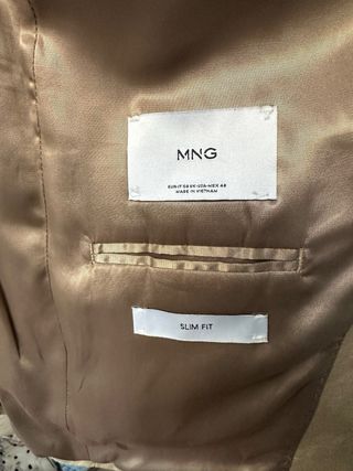 Traje Lino MANGO Beige Talla M solo una vez usado!