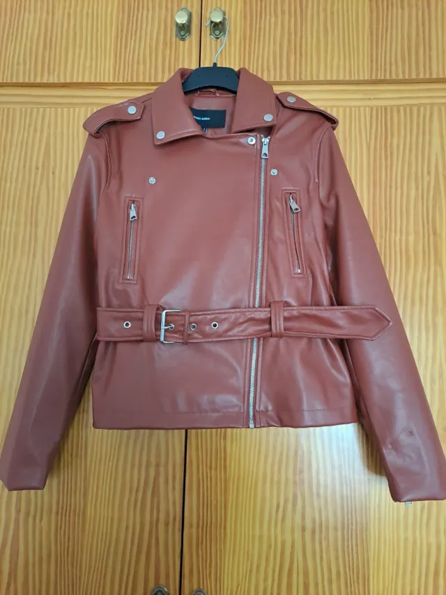Cazadora Biker Vero Moda Marrón/Granate talla S