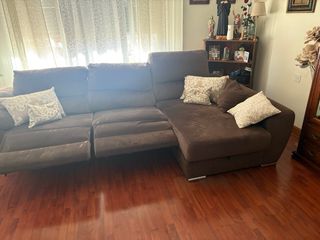 Sofá chaise longue marrón