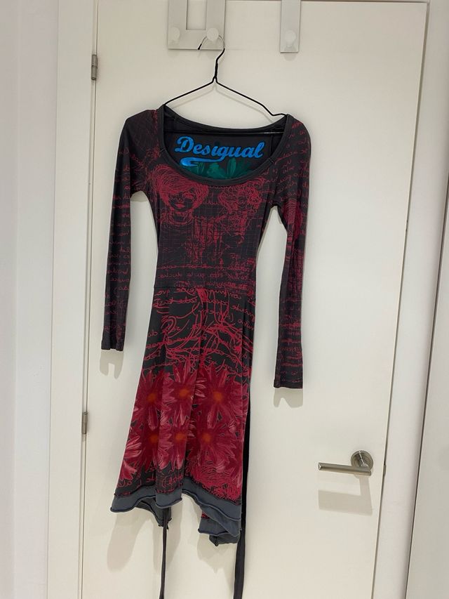 Vestido Desigual manga larga flores