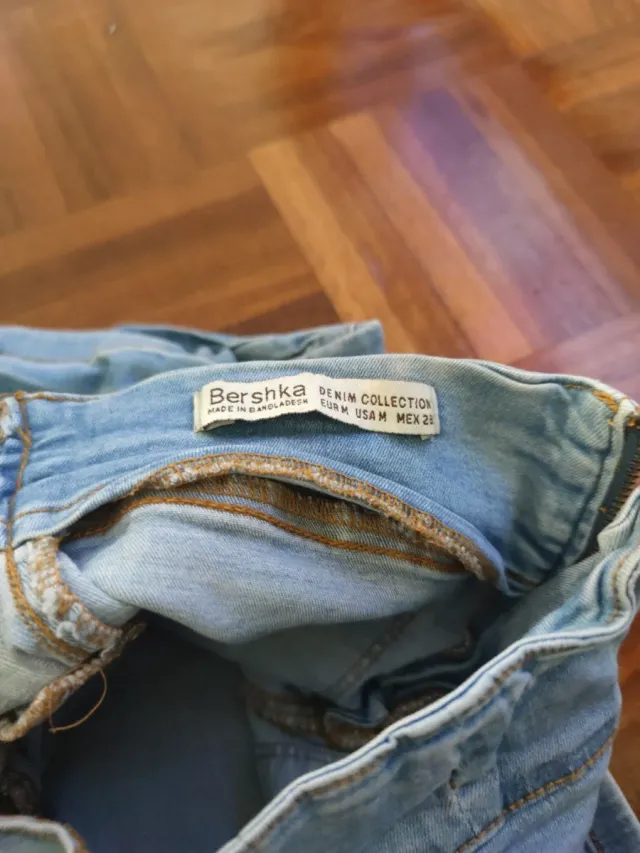 Pantalones cortos vaqueros cintura alta niña