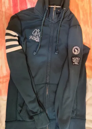 Sudadera con cremallera y capucha verde