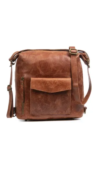 Bolso mochila - Piel auténtica Gamuza