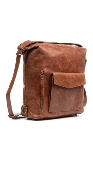 Bolso mochila - Piel auténtica Gamuza