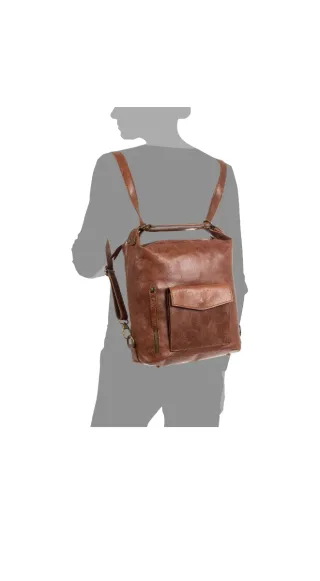 Bolso mochila - Piel auténtica Gamuza