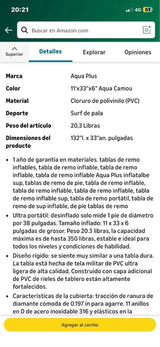 Tabla Padel Surf Aqua Plus Completa