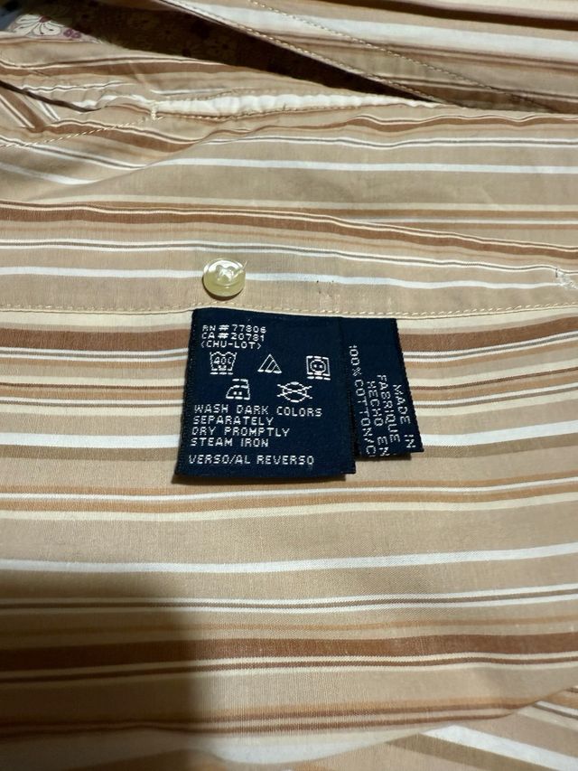 Camisa Tommy Hilfiger Rayas Beige y Marrón