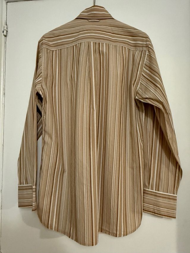 Camisa Tommy Hilfiger Rayas Beige y Marrón