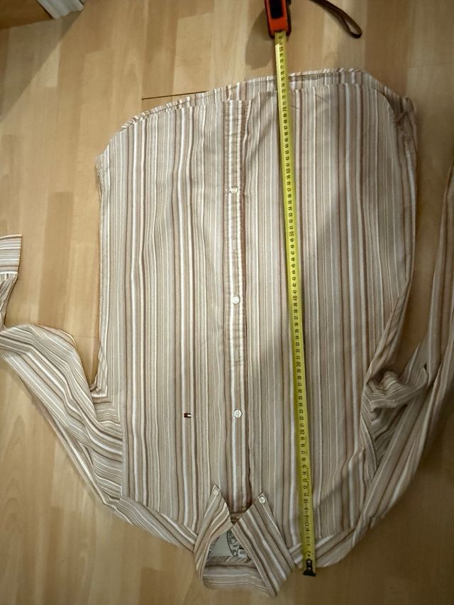 Camisa Tommy Hilfiger Rayas Beige y Marrón