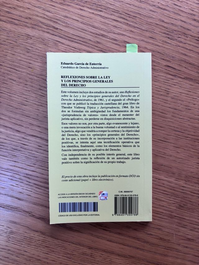 Reflexiones sobre la ley y los principios gener...