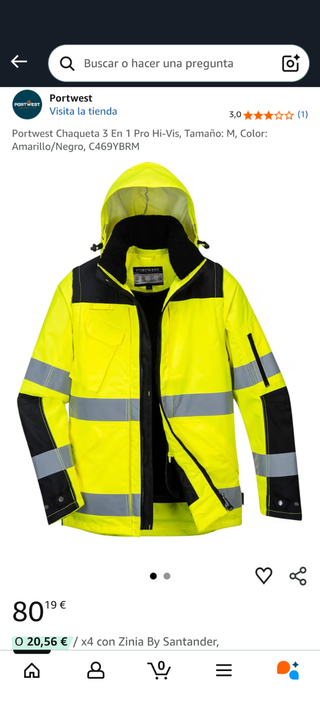 Chaqueta Portwest 3 En 1 Naranja