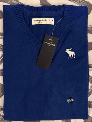 Suéter Abercrombie punto azul talla 15/16