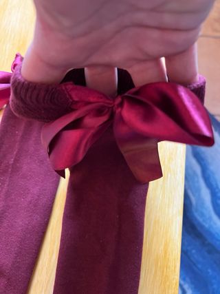 Parigine bordeaux con fiocco in seta