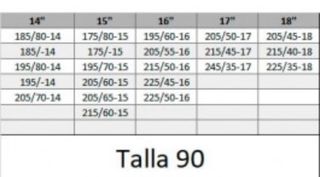 Cadenas Nieve Talla 90