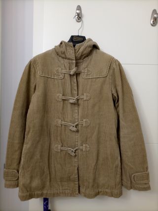 Parka de pana beige mujer