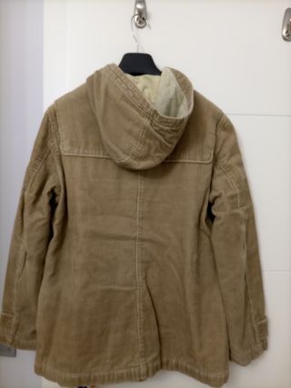 Parka de pana beige mujer