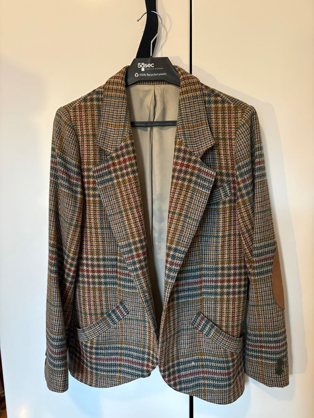 Chaqueta Mujer Burberrys cuadros y coderas.