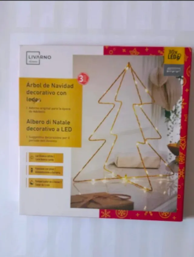 Árbol Navidad Decorativo LED Livarno Dorado