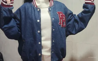 Chaqueta vaquera estilo universitario  Acolchada