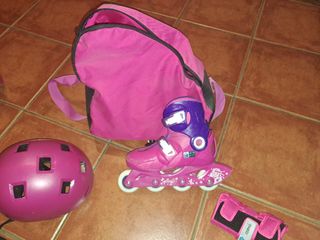 Patines oxelo rosa más complementos