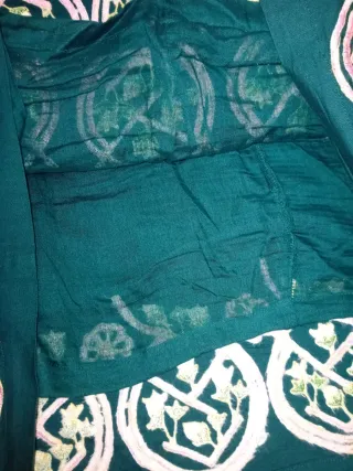 Vestido de invierno verde bordado