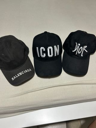 Gorras Balenciaga, Dsquared, Dior Negras