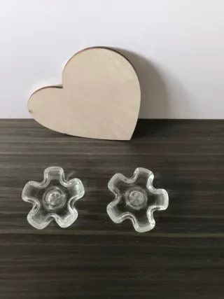 2 Portacandele a Forma di Fiore in Cristallo