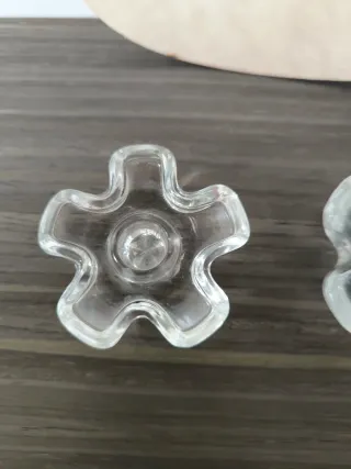 2 Portacandele a Forma di Fiore in Cristallo