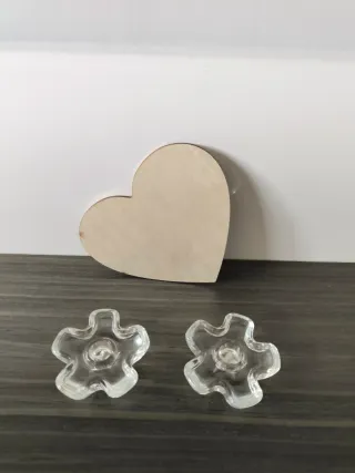 2 Portacandele a Forma di Fiore in Cristallo