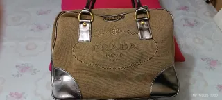 Bolsa Prada Bowling Bag Beige y Dorada