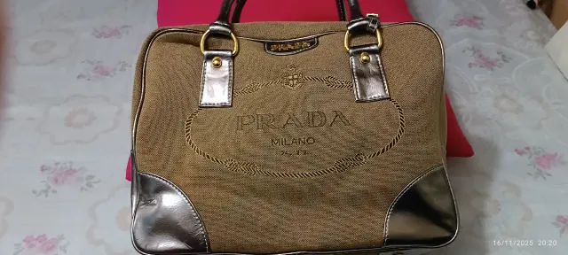 Bolsa Prada Bowling Bag Beige y Dorada