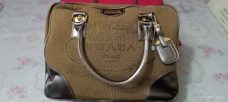 Bolsa Prada Bowling Bag Beige y Dorada