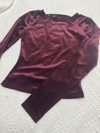 Top terciopelo con tiras espalda