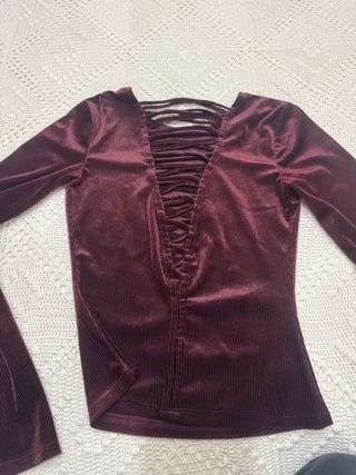 Top terciopelo con tiras espalda