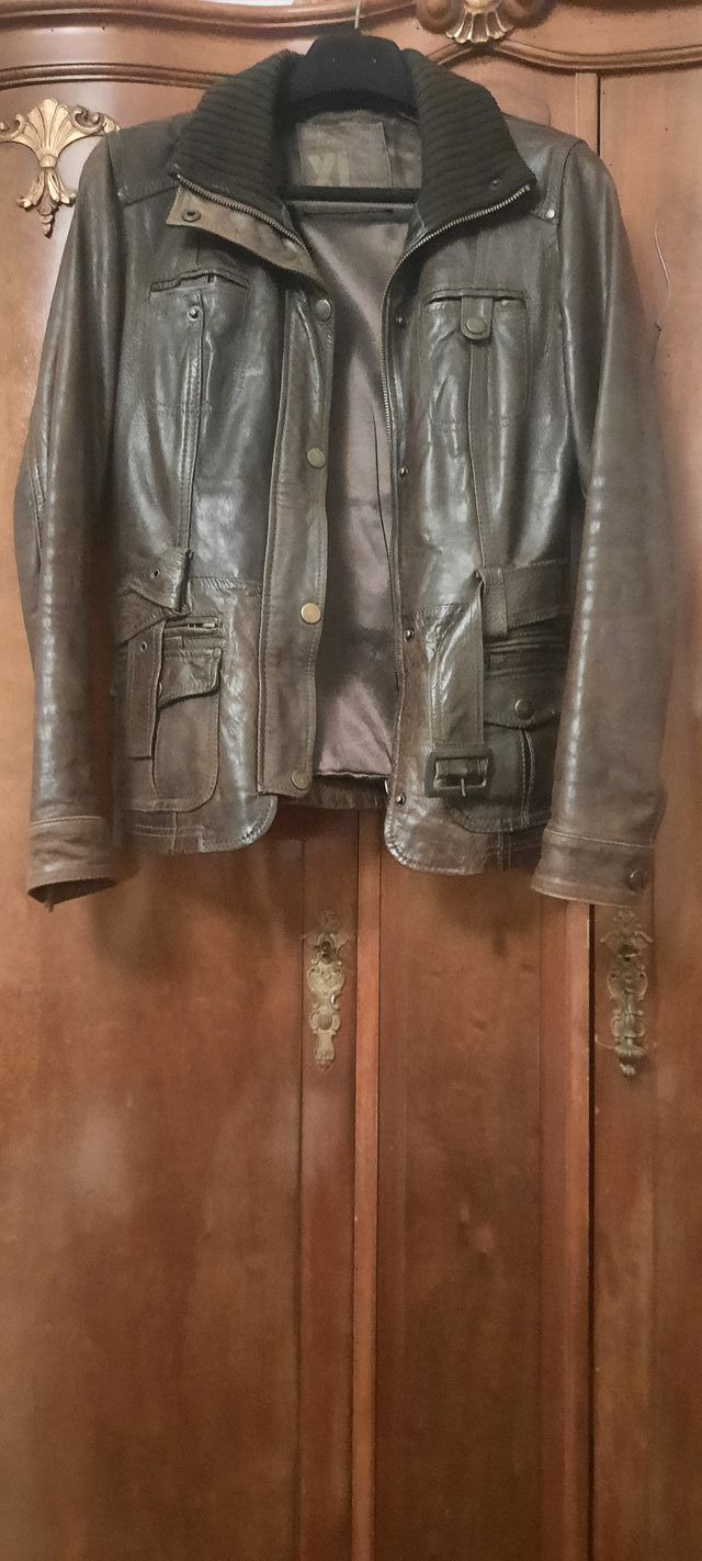 Chaqueta de Piel Marrón Talla XL