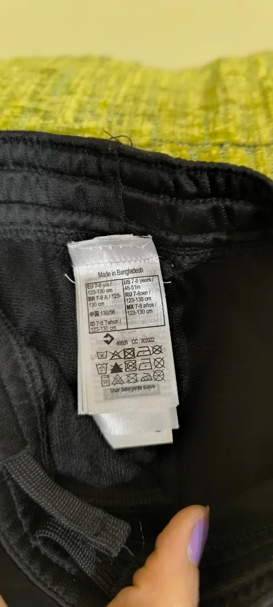 Chándal Decathlon Negro Talla 7-8, 123-130 cm.