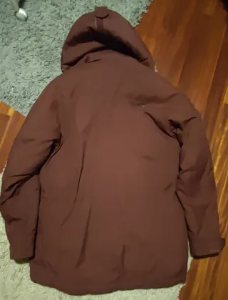 Parka hombre Pull&Bear Roja con Capucha y Pelo