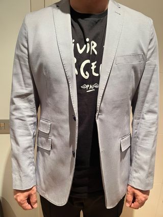 Americana Cortefiel Hombre Azul Claro Talla 50