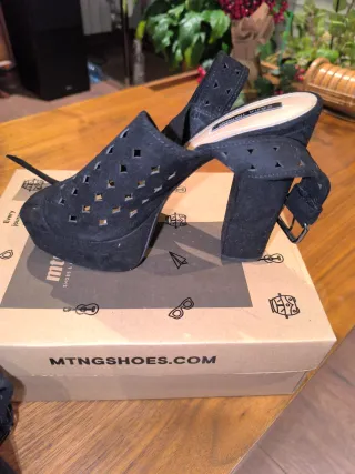 Zapatos Zara Tacón Plataforma Negro Mujer