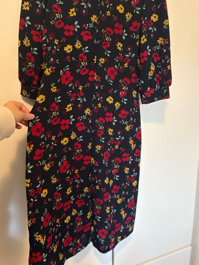 Vestido estampado floral manga larga