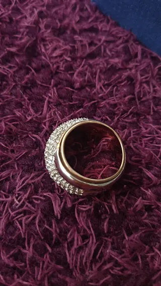 Sortija oro y plata con circonitas